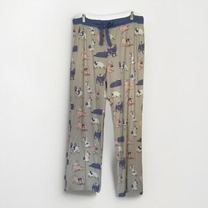 Nite Nite Munki Munki Bulldog Pajama Pants Womens Large Cozy Lounge Sleep Cute
